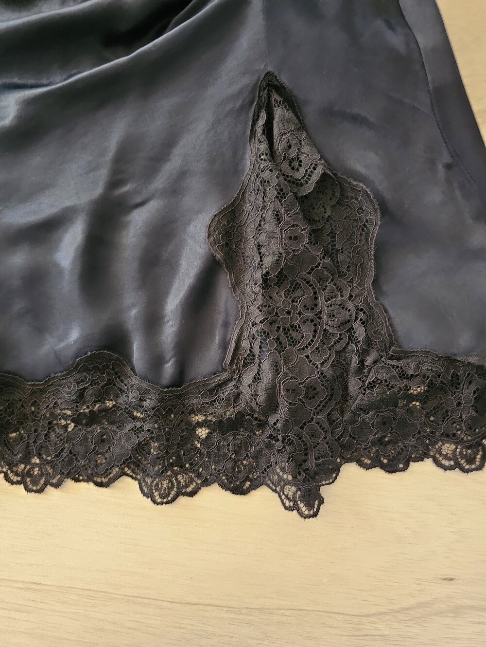 Zara Navy Blue Satin Viscose Lace Mini Dress Mock Neck Size S NWT - Picture 6 of 14